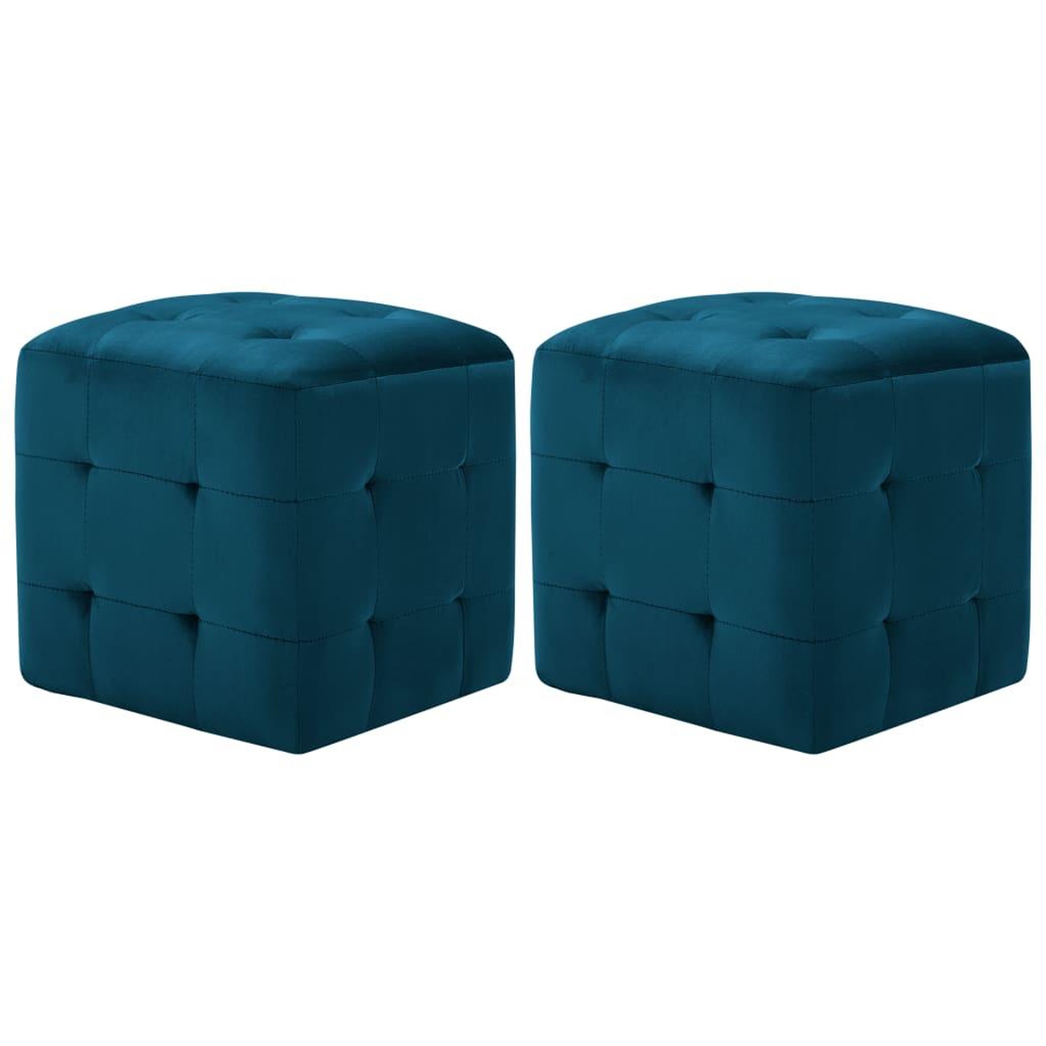 Voir la diapositive 1 : VIDAXL 2 pcs Tables de chevet Bleu 30x30x30 cm Tissu velours