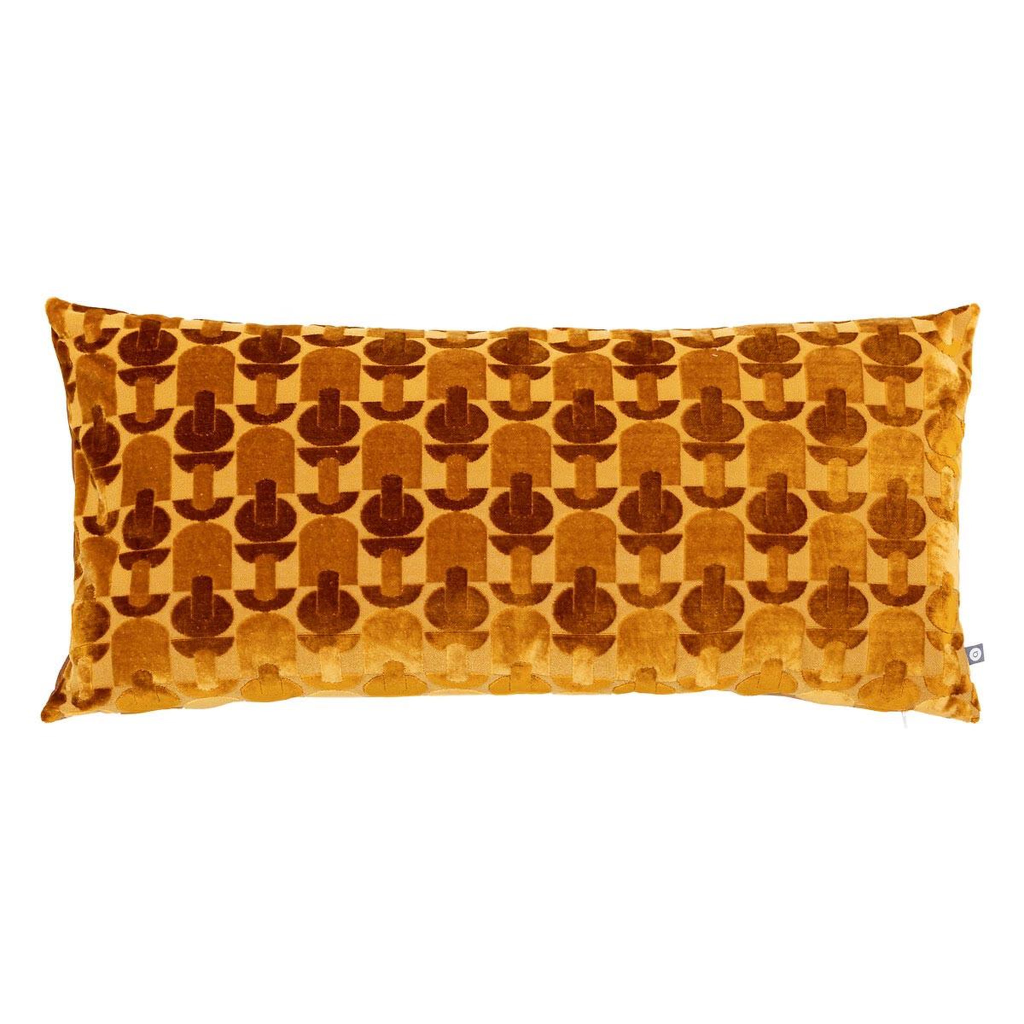 Voir la diapositive 1 : ATMOSPHERA Coussin jacquard en velours  luna  35x75cm ocre