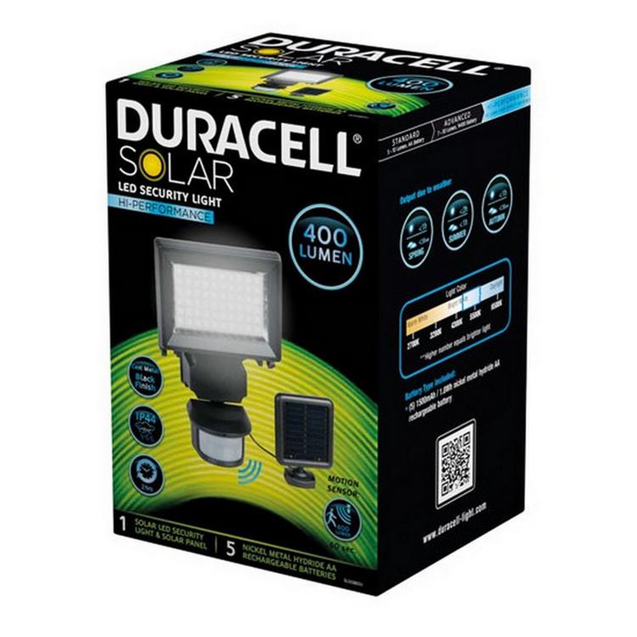 Voir la diapositive 2 : Duracell Spot solaire led avec detecteur de mouvement - SL002BDU