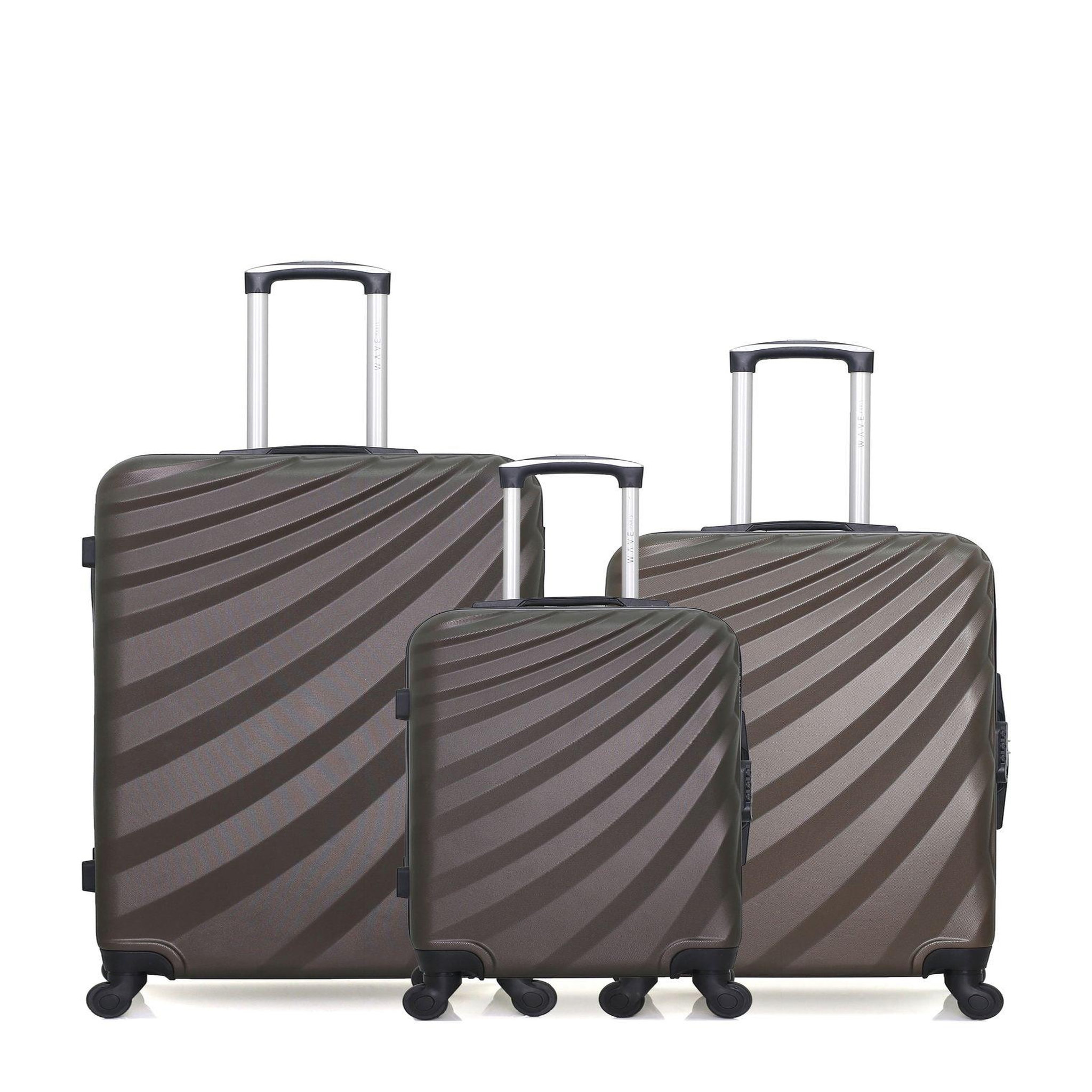 WAVE PARIS Wave paris - lot de 3 - valise grand format, valise weekend et valise cabine danube. Coloris disponibles : Orange, Bleu, Rouge, Gris