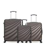 WAVE PARIS WAVE PARIS - Lot de 3 - Valise grand format, valise weekend et valise cabine DANUBE. Coloris disponibles : Rouge, Gris, Bleu, Orange