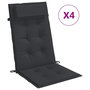 Voir la diapositive 2 : VIDAXL Coussins de chaise a dossier haut lot de 4 noir tissu oxford