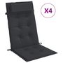 Voir la diapositive 2 : VIDAXL Coussins de chaise a dossier haut lot de 4 noir tissu oxford