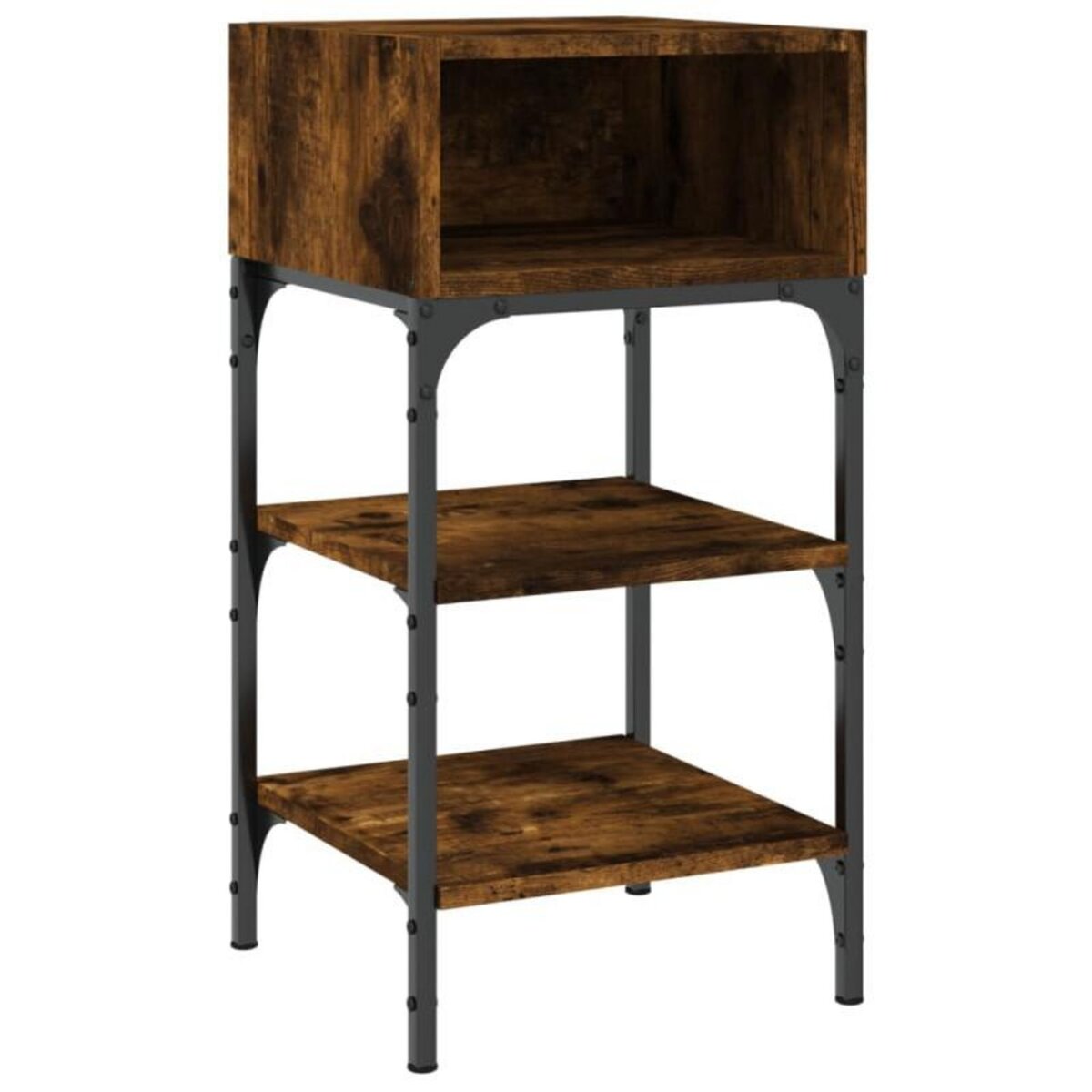 VIDAXL Tables de chevet 2pcs chêne fumé 35x34,5x70 c bois d'ingénierie