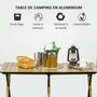 OUTSUNNY Table de camping pique-nique jardin pliable en aluminium avec sac de transport - dim. 116L x 60l x 45H cm - aspect bois