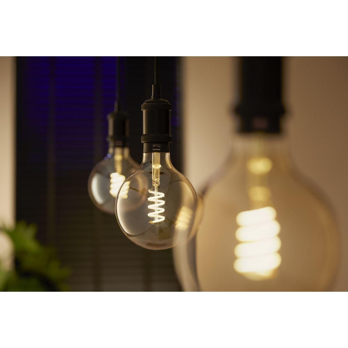 Philips Ampoule LED connectée HUE White Ambiance E27 Globe G. Filament