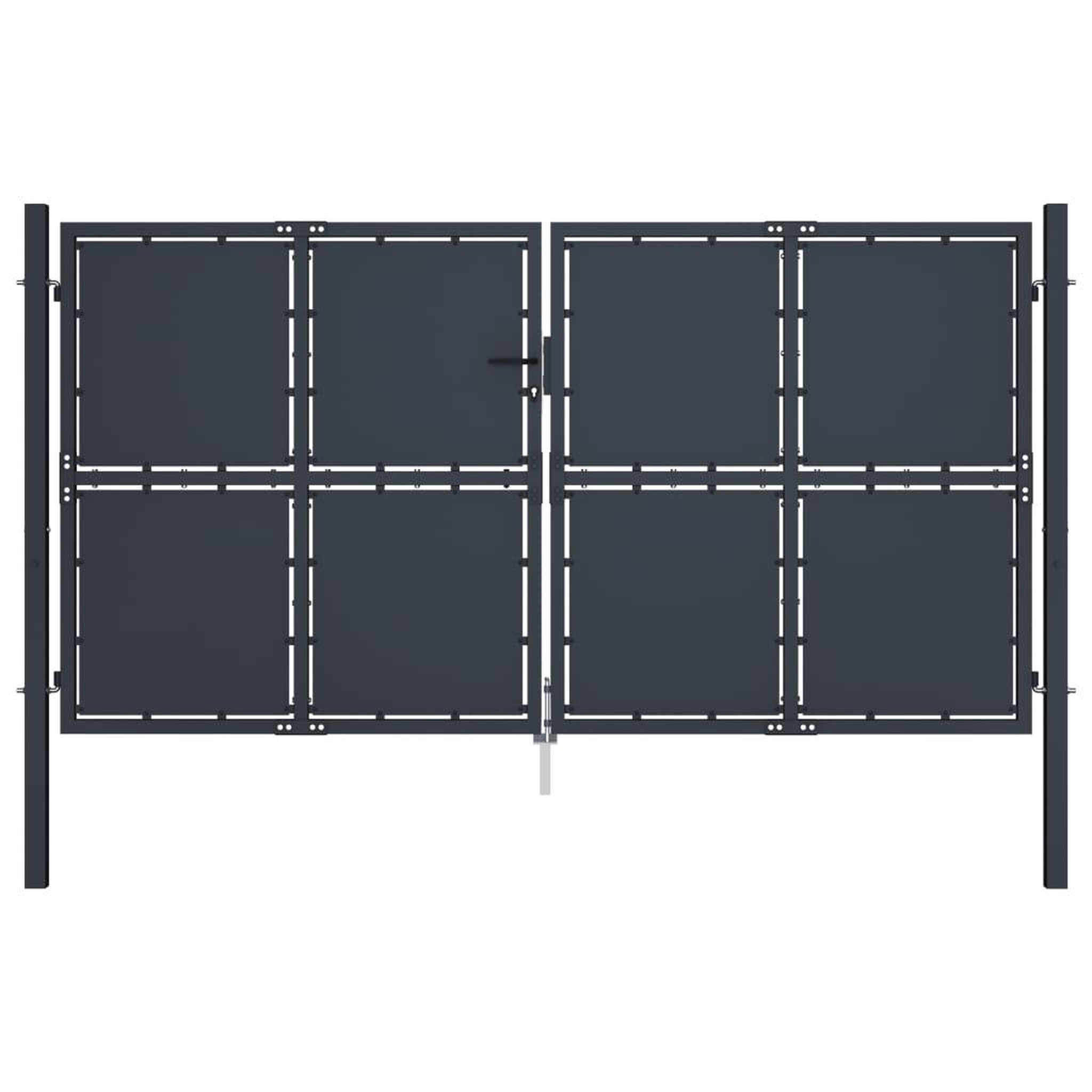 Voir la diapositive 1 : VIDAXL Portail de jardin Acier 300 x 125 cm Anthracite
