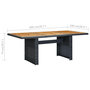 Voir la diapositive 6 : VIDAXL Table de jardin Gris fonce Resine tressee et bois d'acacia