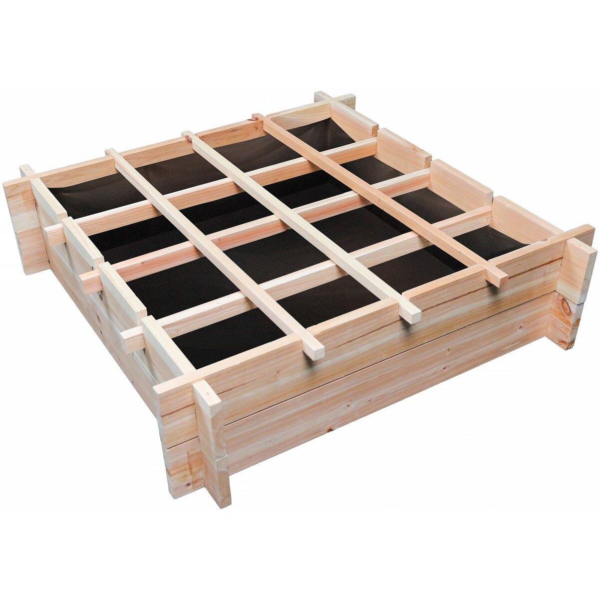 Habitat et Jardin Carré potager en bois  Tournesol  - 80 x 80 x 20 cm