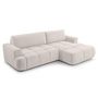 Voir la diapositive 2 : BEST MOBILIER Leonie - canapé d'angle droit 4 places convertible avec coffre en velours texturé