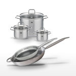 ELO Lot de 3 Faitouts Elo Relief Solution 16/20/26 cm & 2 Poêles 28/32 cm