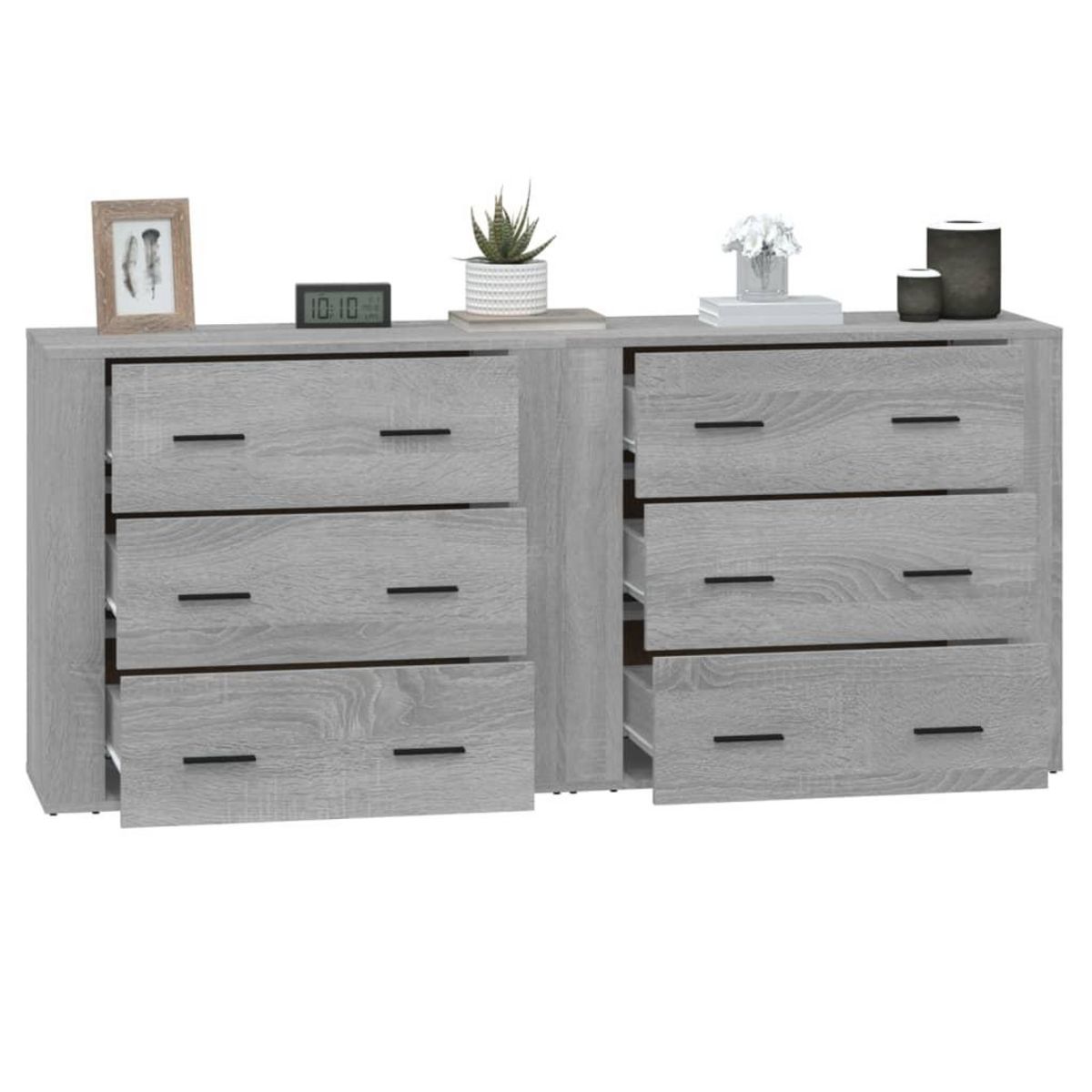 VIDAXL Buffets 2 pcs sonoma gris bois d'ingenierie