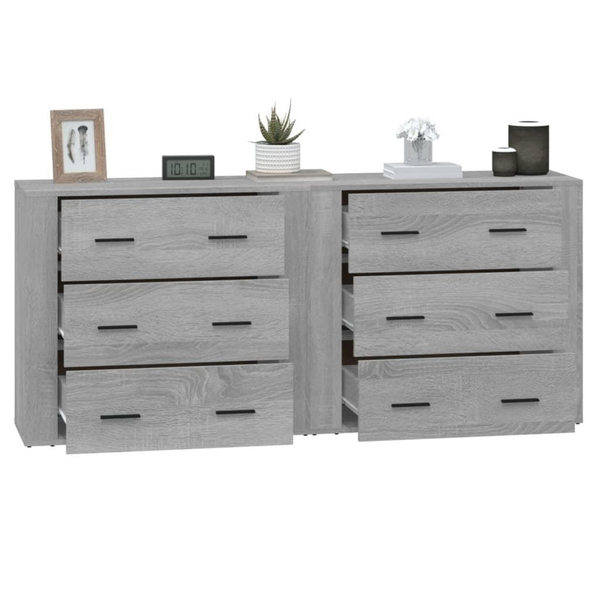 VIDAXL Buffets 2 pcs sonoma gris bois d'ingenierie