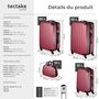 Voir la diapositive 6 : tectake Set de valises trolley rigides 4 pièces, 3 trolleys et une trousse de beauté en plastique ABS robuste rouge bordeaux