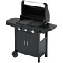 Voir la diapositive 2 : CAMPINGAZ Barbecue gaz COMPACT 3 LX PLUS noir grille et plancha 3 brûleurs sur chariot, 61x35 cm