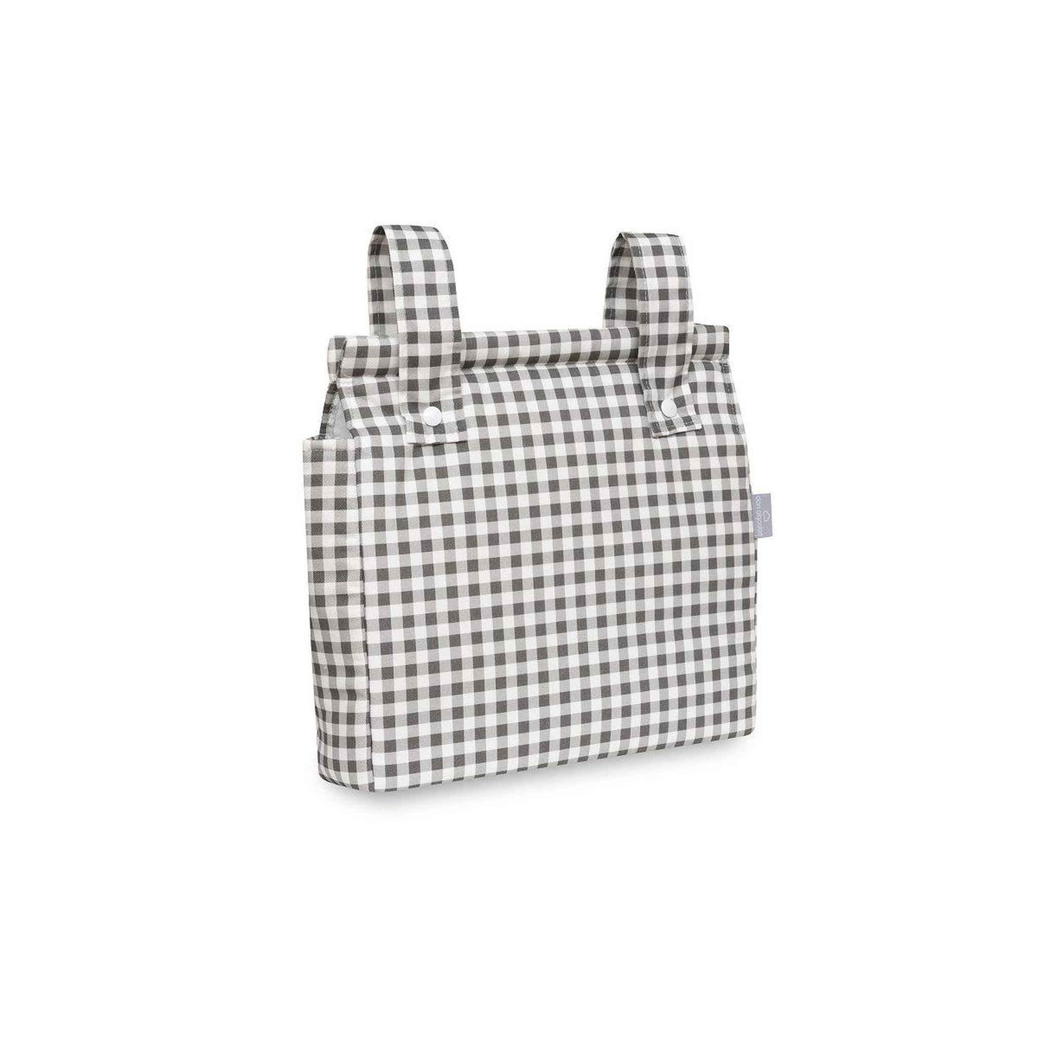 Voir la diapositive 3 : INTERBABY Sac de poussette  vichy - gris foncé - se suspend au guidon