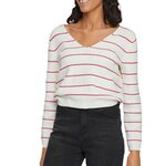 Vila Pull /Rouge à Rayures Femme Vila Chao. Coloris disponibles : Blanc