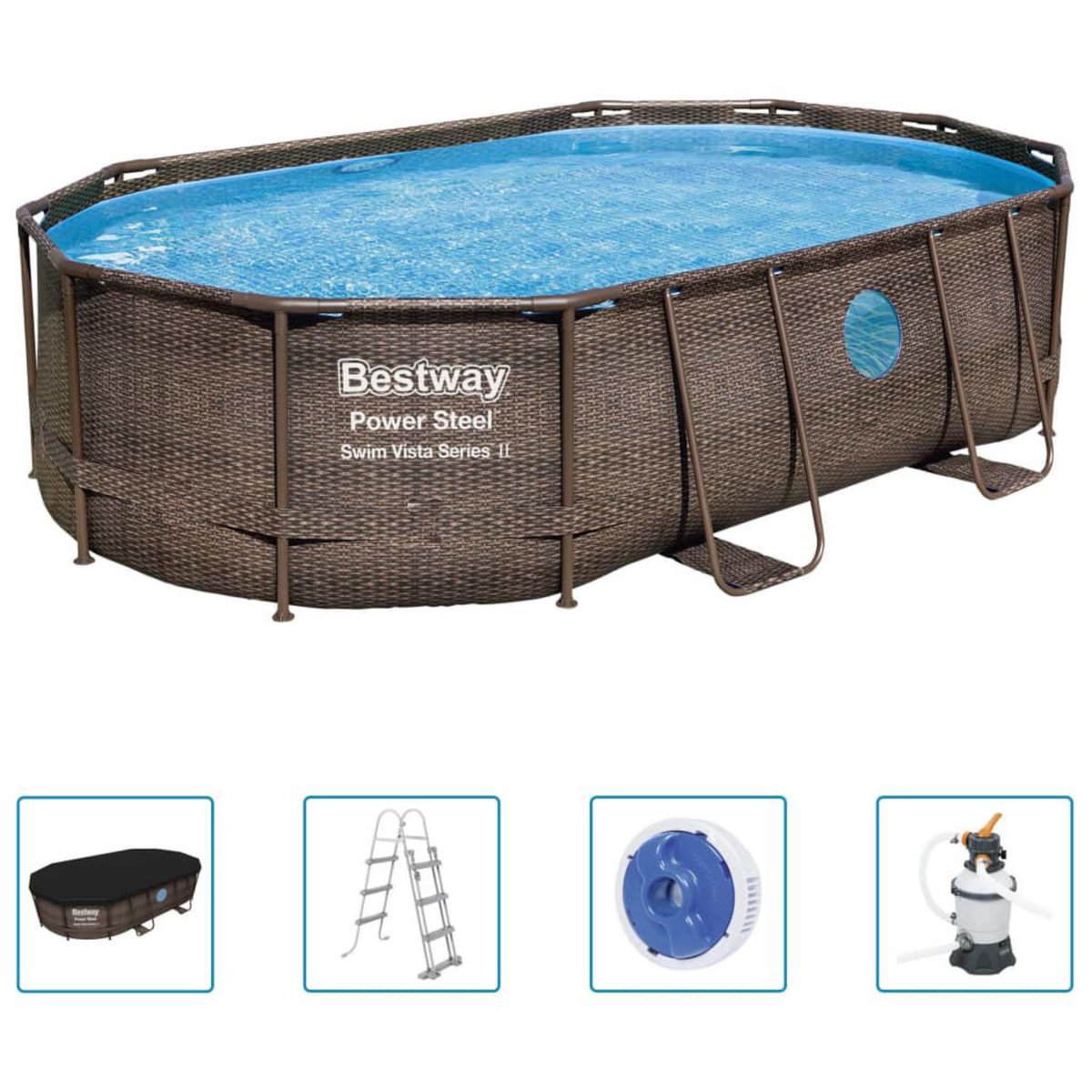 BESTWAY Bestway Ensemble de piscine Power Steel 488x305x107 cm