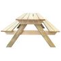 Voir la diapositive 3 : VIDAXL Table de pique-nique 150 x 135 x 71,5 cm Bois