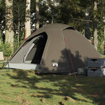 VIDAXL Tente de camping a dome 3 personne marron impermeable