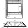 Voir la diapositive 3 : Habitat et Jardin Lit superposé avec tiroir gigogne  ADAM  -  90 x 190 cm - Métal - Noir