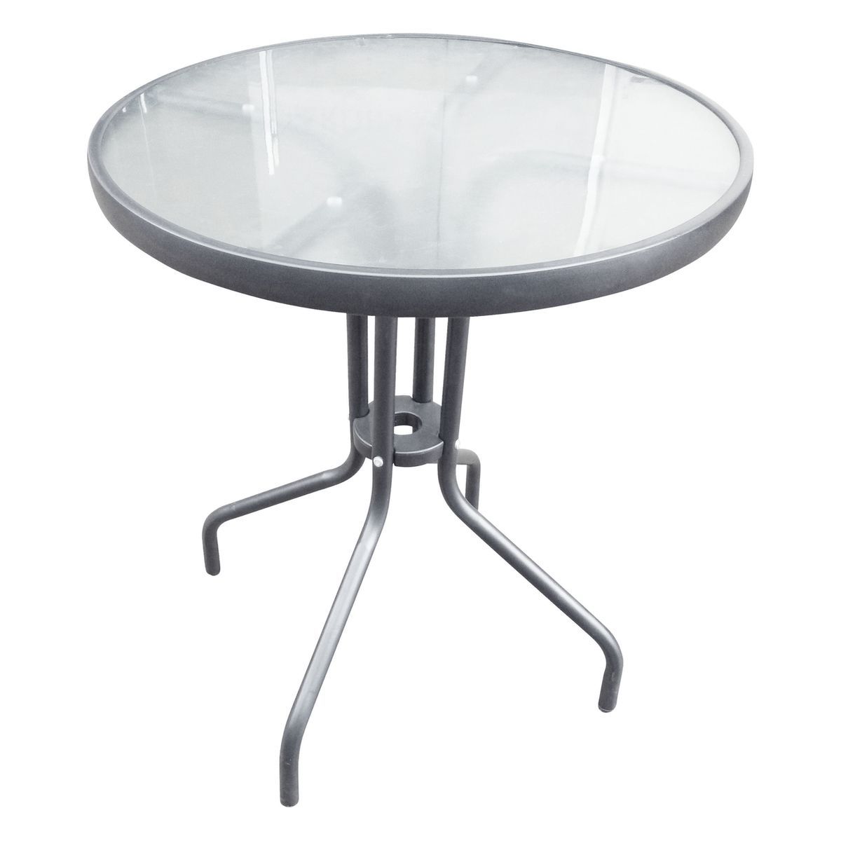 GARDENSTAR Table de jardin ronde en verre BISTROT