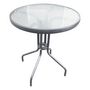 Voir la diapositive 2 : GARDENSTAR Table de jardin ronde en verre BISTROT