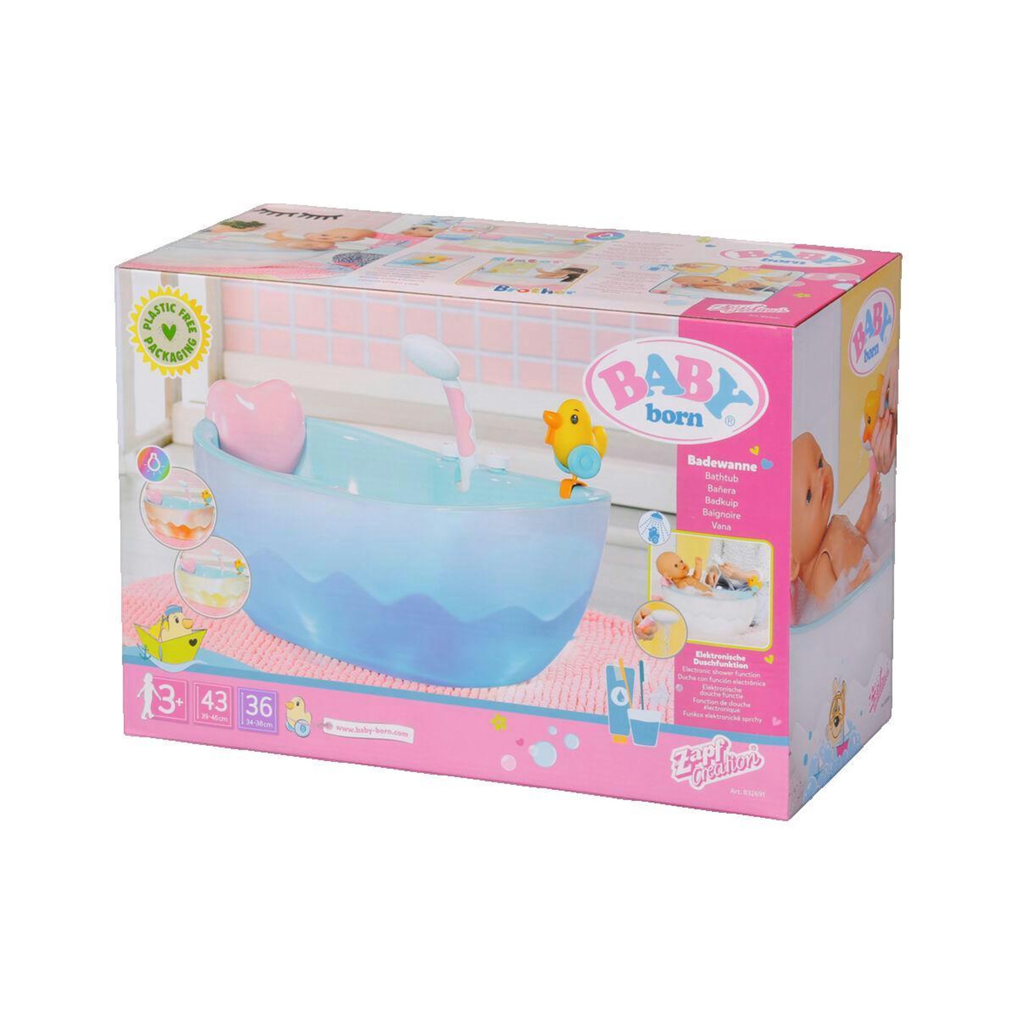 Voir la diapositive 2 : Zapf Creation Baignoire zapf BABY born avec douche électronique