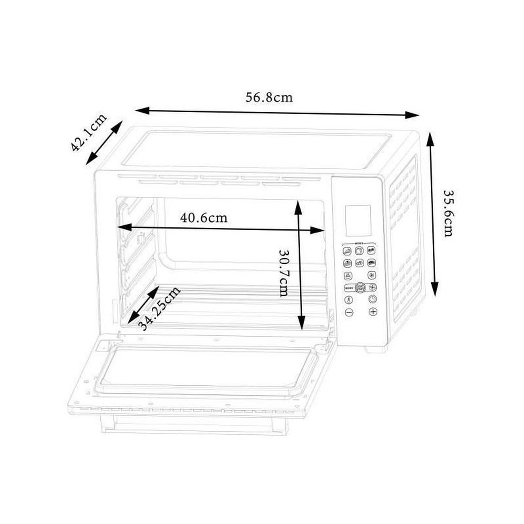 Voir la diapositive 3 : CONTINENTAL EDISON CONTINENTAL EDISON CEMF45DIG - Minifour electrique 45L noir  - 2000W - Rotissoire, Convection naturelle
