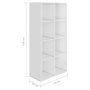 Voir la diapositive 6 : VIDAXL Bibliotheque/Buffet Blanc brillant 66x30x130 cm Bois ingenierie