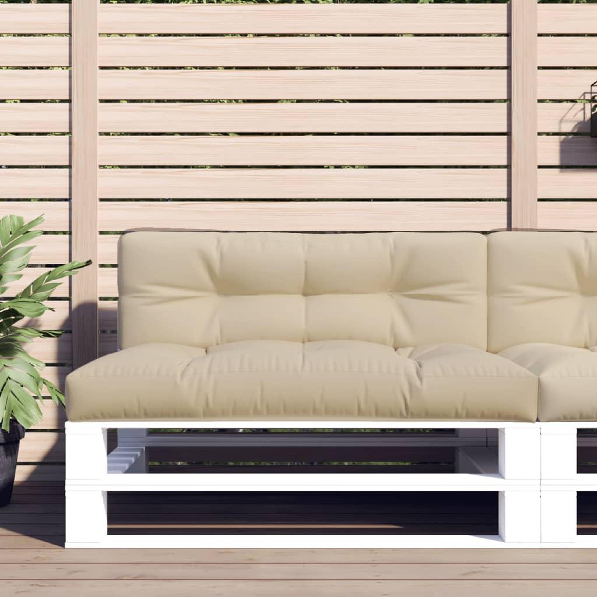VIDAXL Coussin de palette beige 120x40x12 cm tissu