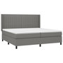 Voir la diapositive 4 : VIDAXL Sommier a lattes de lit matelas LED Gris fonce 200x200 cm Tissu