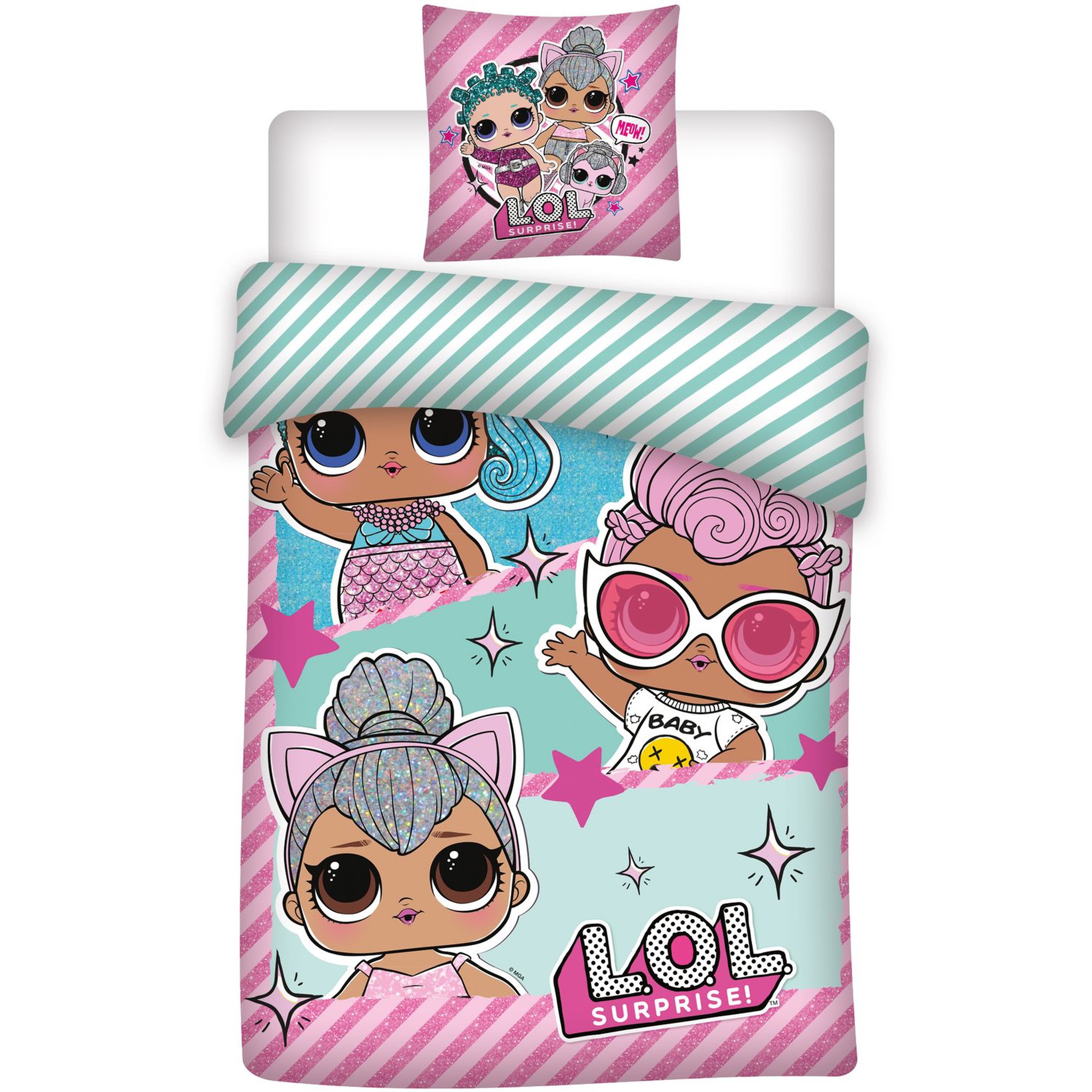 Lol surprise Parure housse de couette enfant en coton bio LOL