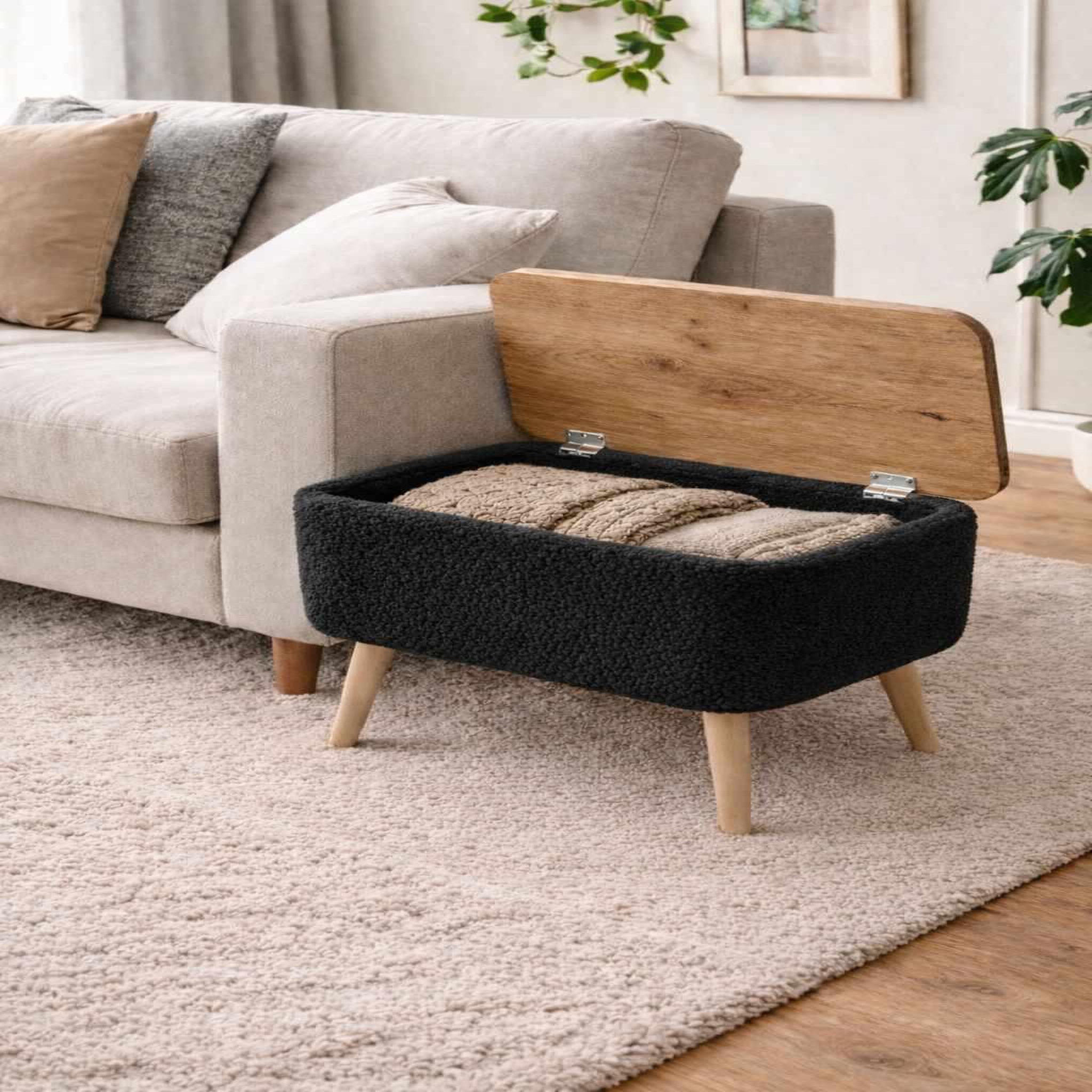 Voir la diapositive 3 : Habitat et Jardin Table d'Appoint en bois   Nora   - 60 x 45 x 30 cm - Noir