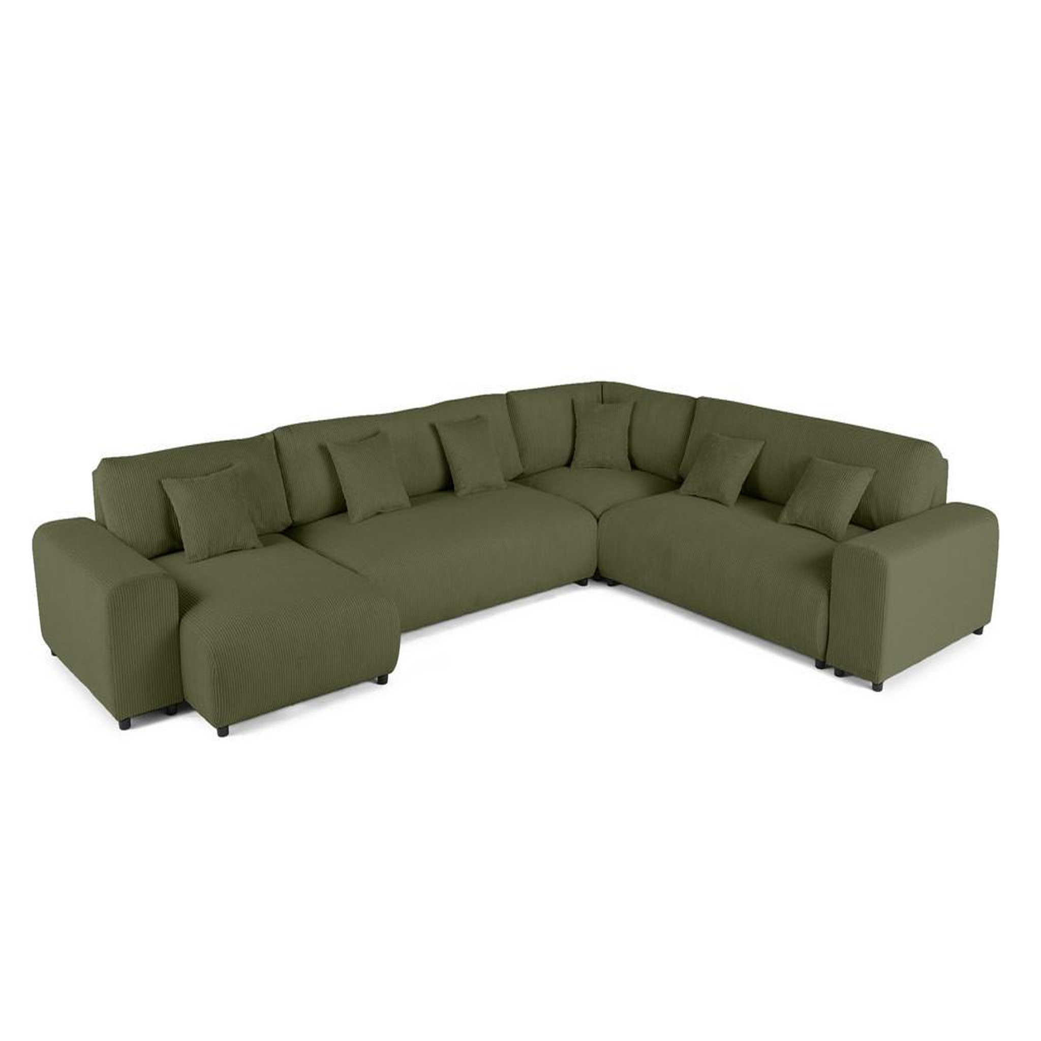 Voir la diapositive 5 : BEST MOBILIER Garance - canapé modulable d'angle droit - 8 places - en velours côtelé