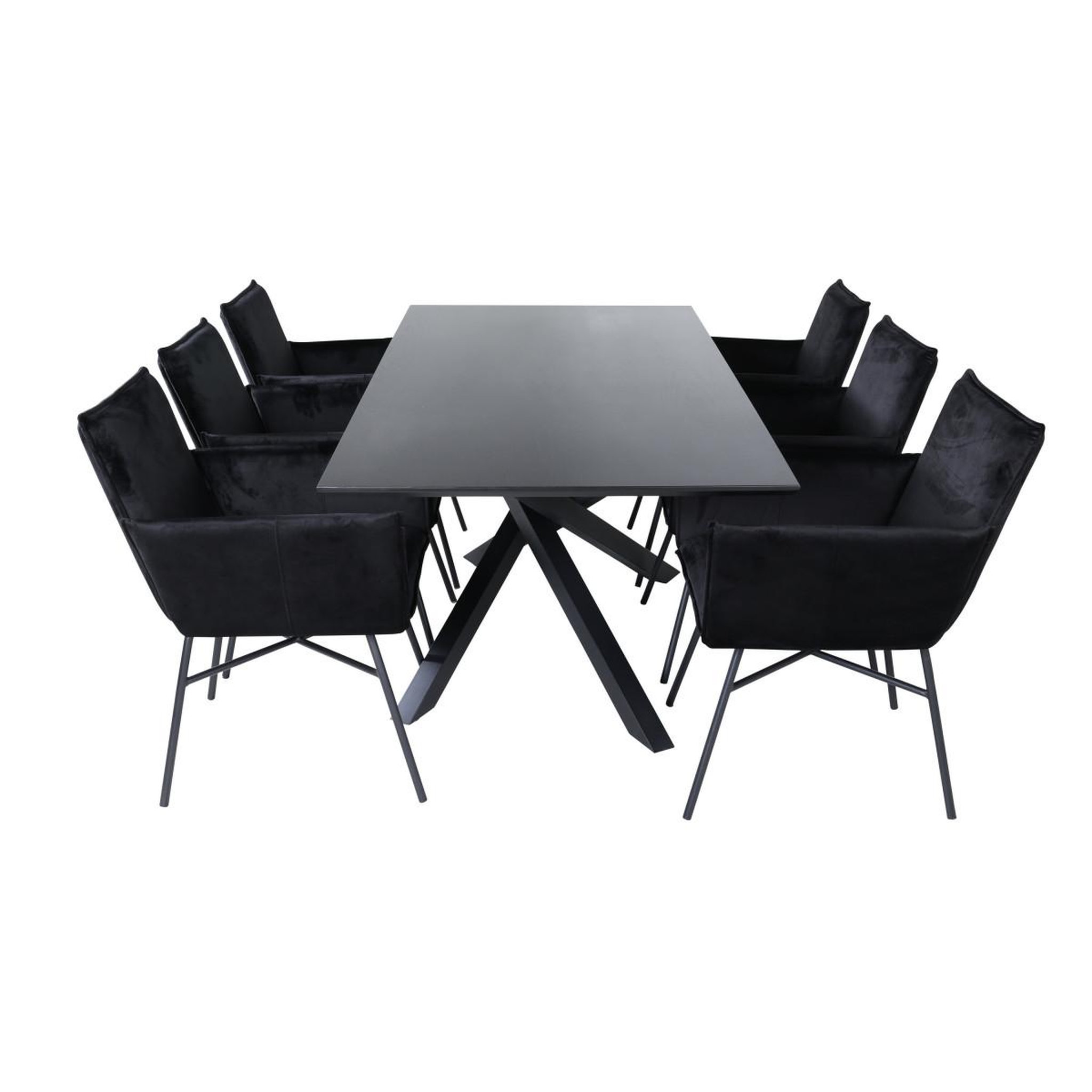 Voir la diapositive 2 : Paris Prix Ensemble table à manger & 6 chaises  piazza & petra  180cm noir
