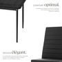 Voir la diapositive 3 : tectake Ensemble de chaises de salle à manger rembourrées avec revêtement aspect cuir noir Lot de 6