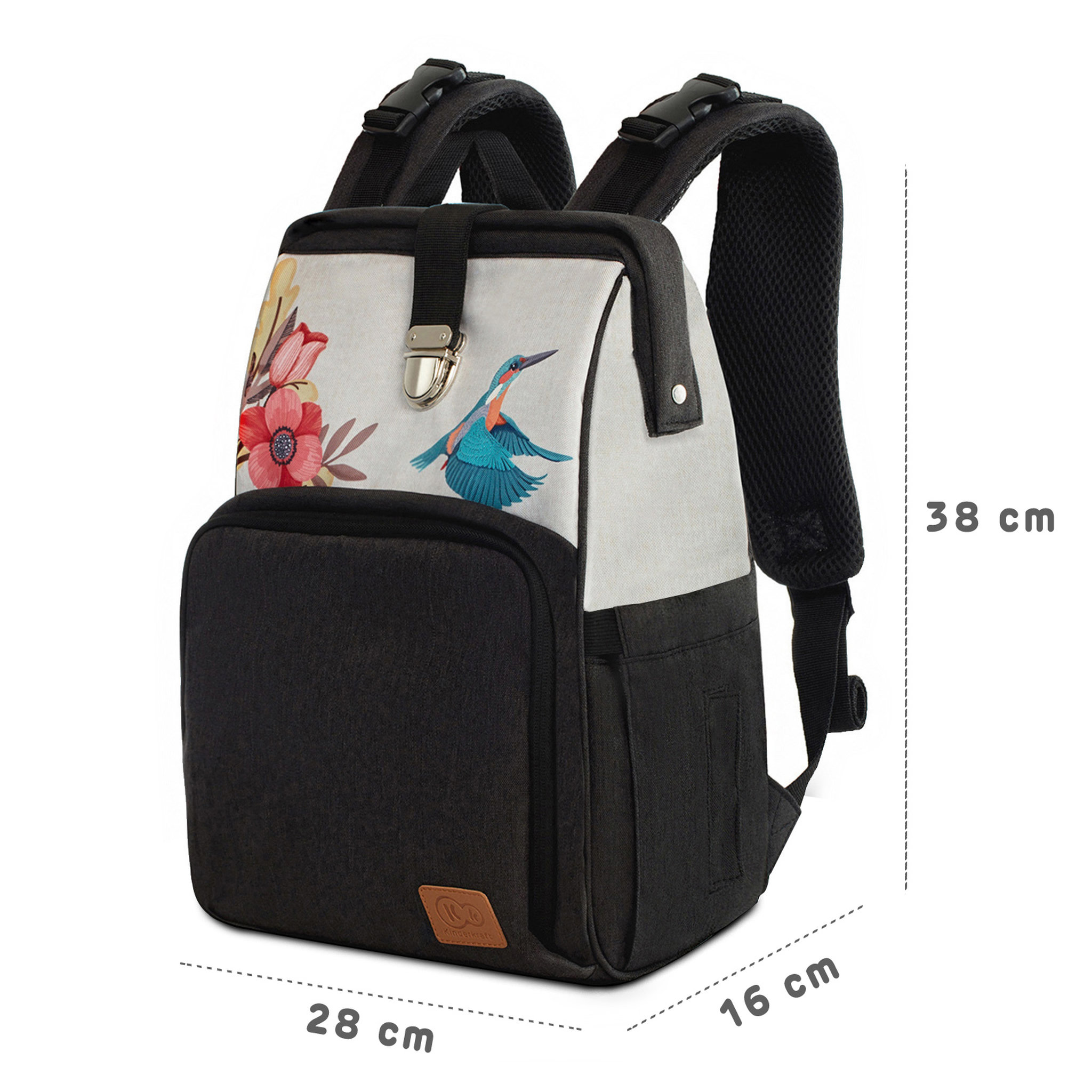 Voir la diapositive 2 : KINDERKRAFT Sac à langer Molly oiseaux bébé 