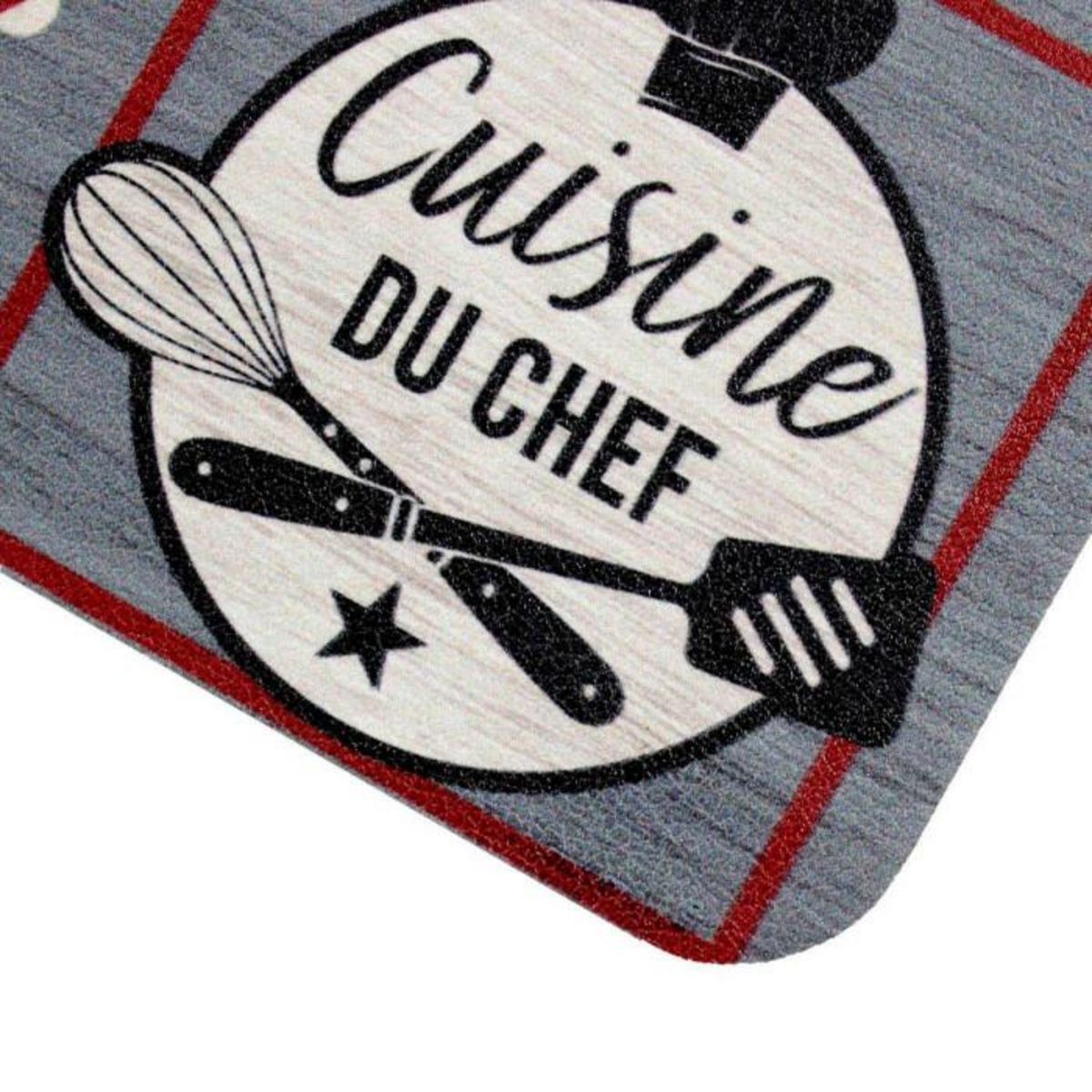 Paris Prix Tapis de Cuisine Imprimé  Rustico  45x75cm Gris