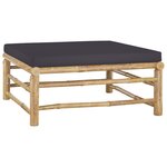 VIDAXL Repose-pied de jardin avec coussin gris fonce Bambou