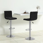 VIDAXL Tabourets de bar lot de 2 noir velours