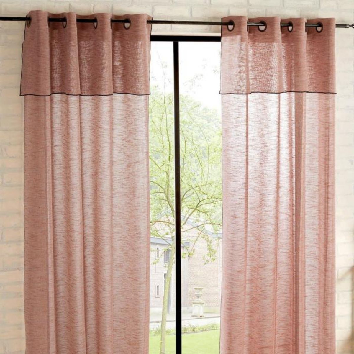 ATMOSPHERA Rideau Voilage à Oeillets  Fred  140x240cm Terracotta