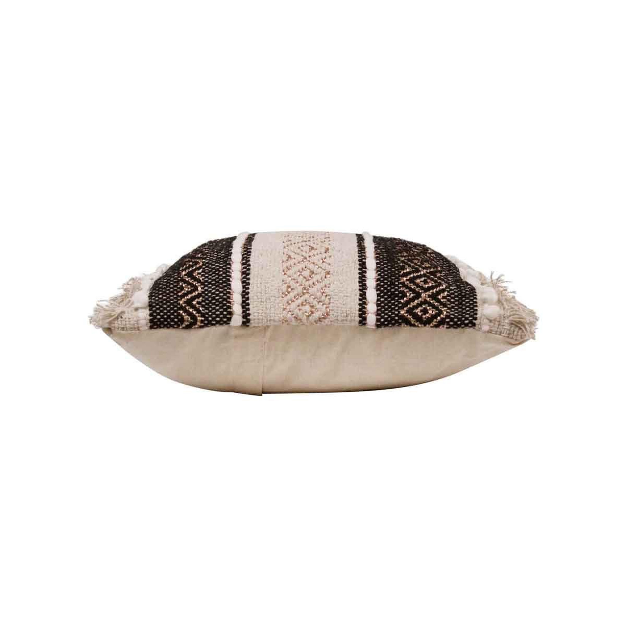 Voir la diapositive 3 : Douceur d'Intérieur Coussin déco  mirage  40x40cm naturel & noir
