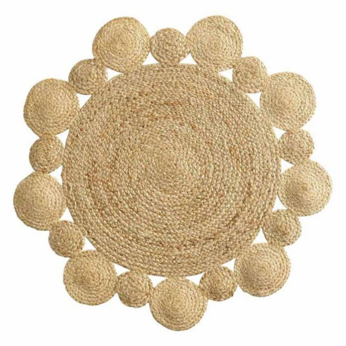Paris Prix Tapis Déco Rond en Jute  Cordou  90cm Naturel