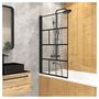 Voir la diapositive 1 : Pare baignoire pivotant noir type industriel 75x125 cm - BRICKS