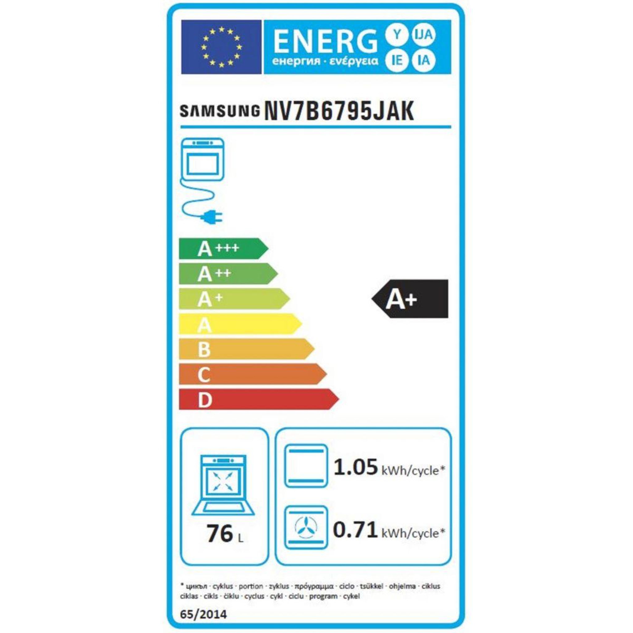 Voir la diapositive 6 : Samsung Four encastrable nv7b6795jak - double cavité - pyrolyse - chaleur pulsée - vapeur - porte froide