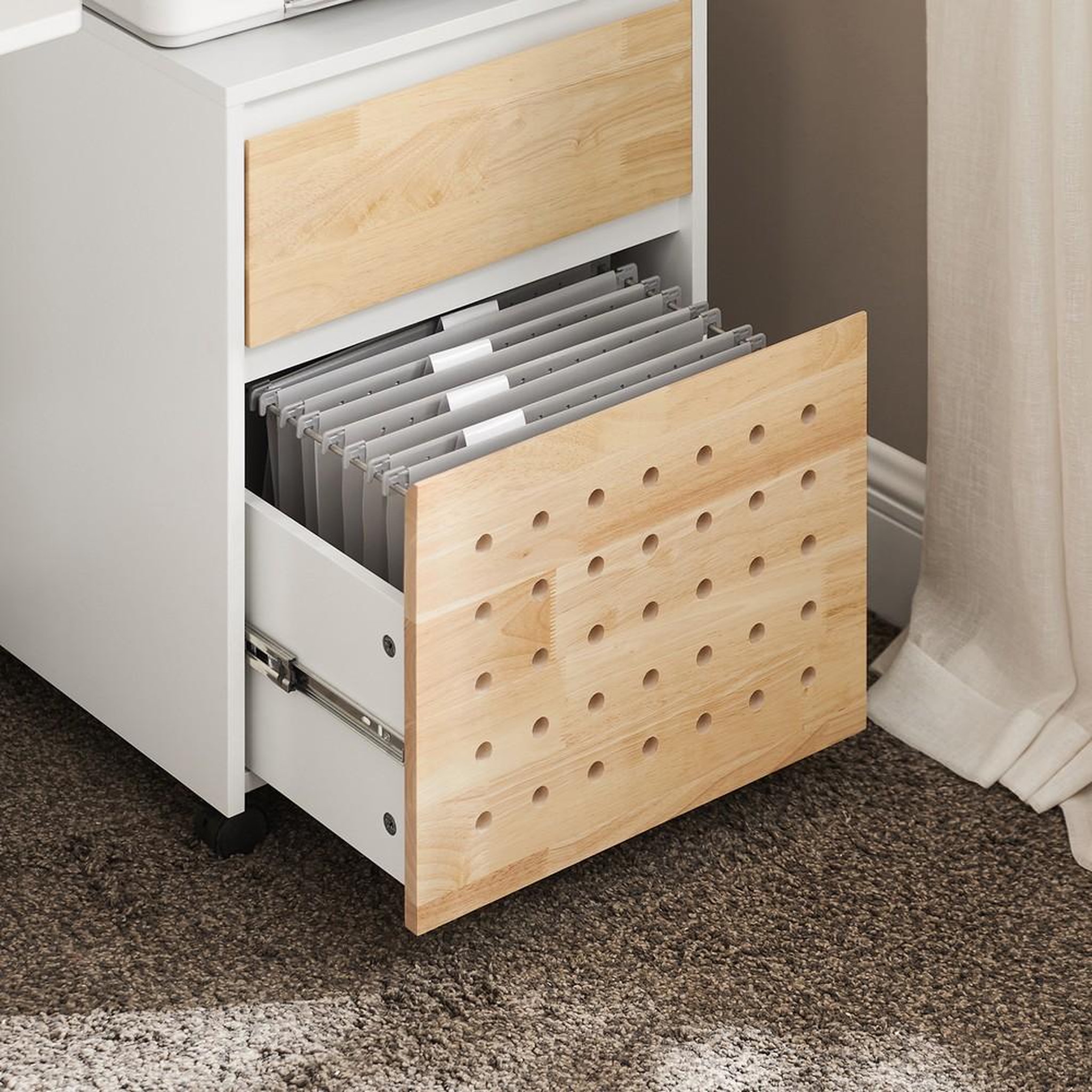 Voir la diapositive 5 : SOBUY SoBuy - Caisson De Bureau à deux tiroirs - Blanc - 45x45x59cm - Nordique - ASK06-NW