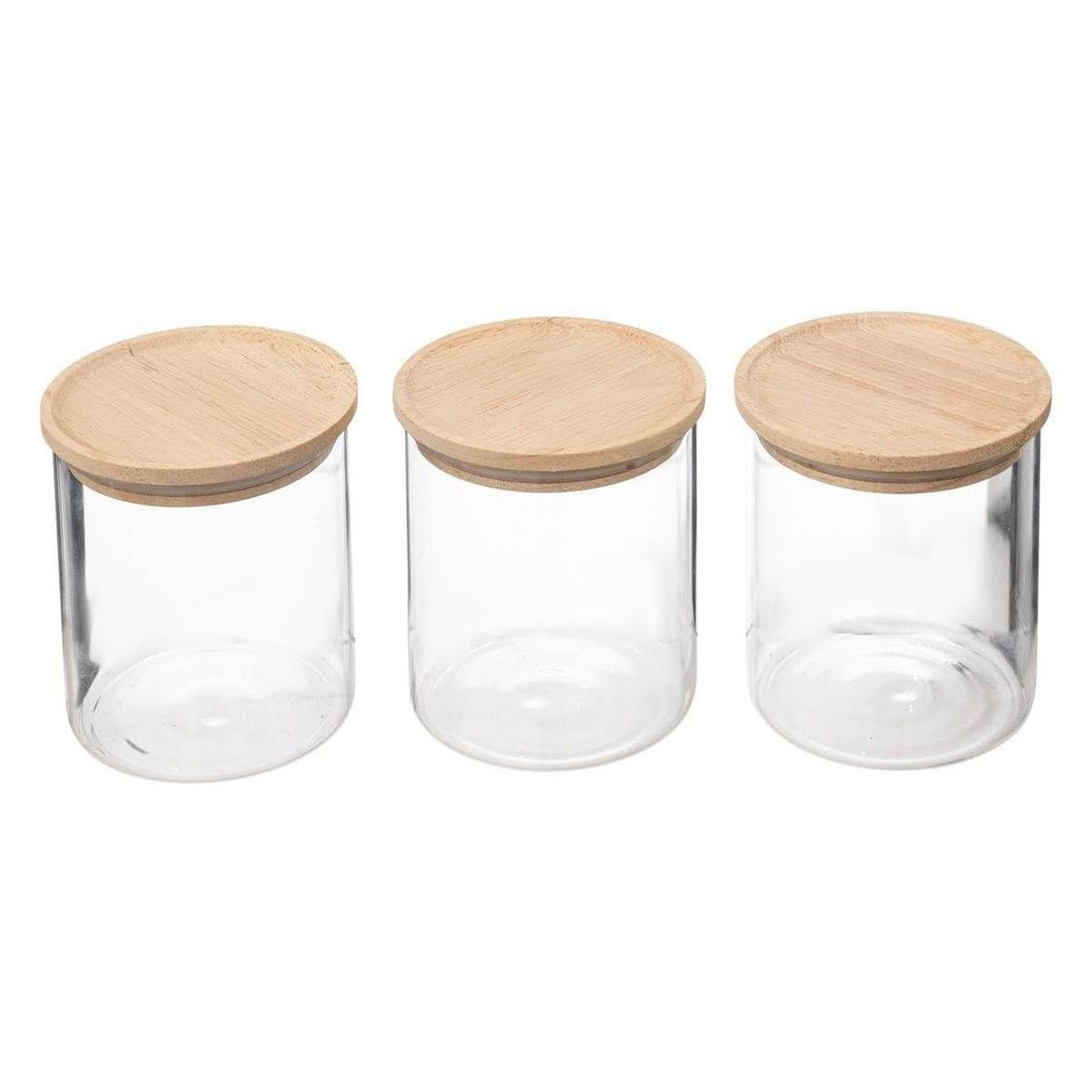 FIVE Lot de 3 bocaux en verre  hermet  350ml transparent & naturel