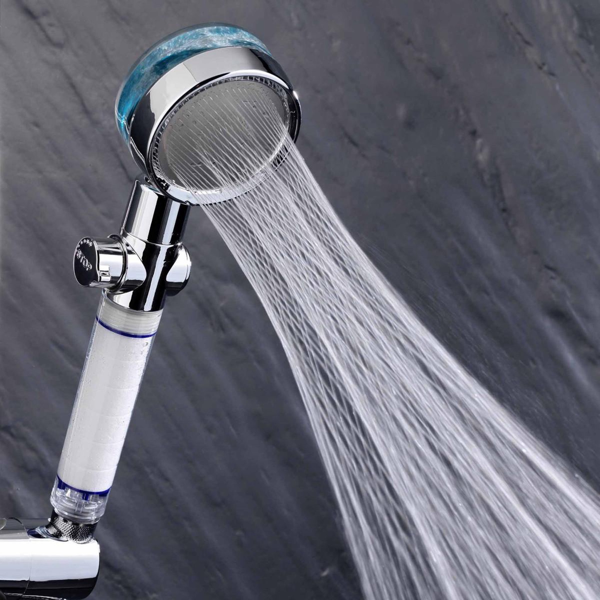 Voir la diapositive 6 : Douceur d'Intérieur Pommeau de Douche à Hélice  Hydro  25cm Transparent