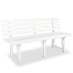 VIDAXL Banc de jardin 145,5 cm Plastique Blanc